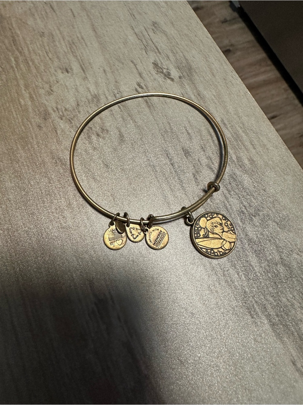 Alex and Ani Tinkerbell Gold Bracelet